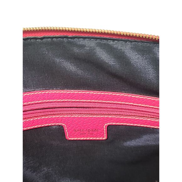 Kate Spade Pink Pebbled Leather Bowling Bag Satchel Vintage - Picture 10 of 12
